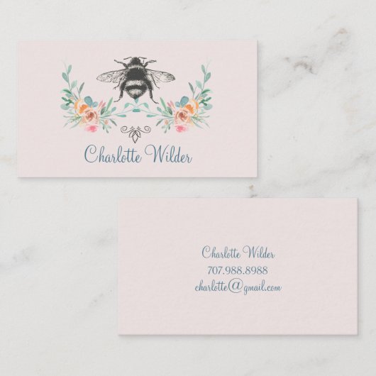 Manuscript Handtekening Aangepaste bijen Contactkaartje (Voorkant / Achterkant)