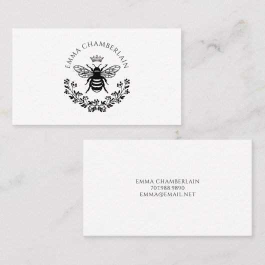Manuscript Handtekening Gepersonaliseerde Bee Flor Contactkaartje (Voorkant / Achterkant)