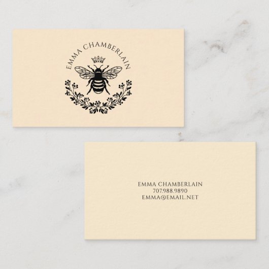 Manuscript Handtekening Gepersonaliseerde Bee Flor Contactkaartje (Voorkant / Achterkant)