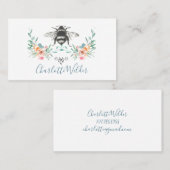 Manuscript Handtekening Gepersonaliseerde Bee Flor Contactkaartje (Voorkant / Achterkant)