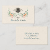 Manuscript Handtekening Gepersonaliseerde Bee Flor Contactkaartje (Voorkant / Achterkant)