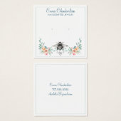 Manuscript Handtekening Gepersonaliseerde Bee Flor Vierkante Visitekaartjes (Voorkant /achterkant)