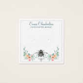 Manuscript Handtekening Gepersonaliseerde Bee Flor Vierkante Visitekaartjes (Voorkant)