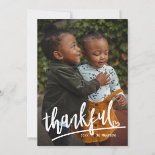 Manuscript Heart Thankful Enige Thanksgiving van d Feestdagenkaart