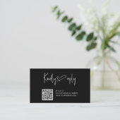 Manuscript Heart Wedding QR Code RSVP Informatiekaartje (Staand voorkant)