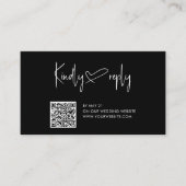 Manuscript Heart Wedding QR Code RSVP Informatiekaartje (Voorkant)