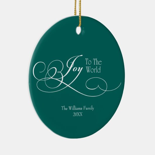 Manuscript Joy to the World Holiday Keramisch Ornament (Rechts)