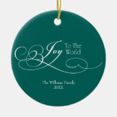 Manuscript Joy to the World Holiday Keramisch Ornament (Voorkant)
