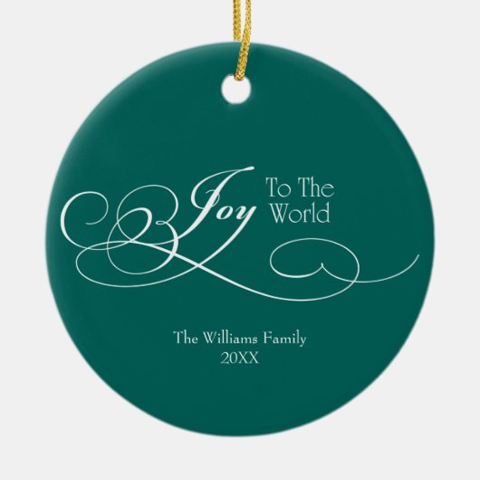 Manuscript Joy to the World Holiday Keramisch Ornament (Voorkant)