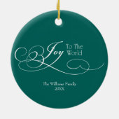 Manuscript Joy to the World Holiday Keramisch Ornament (Achterkant)