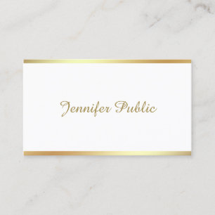 Manuscript kalligrafie Elegant Simple Golden Plain Visitekaartje