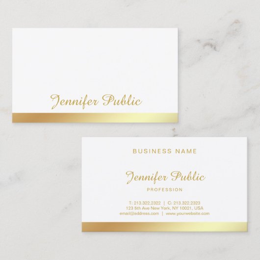 Manuscript kalligrafie Handgeschreven Gold Elegant Visitekaartje (Voorkant / Achterkant)