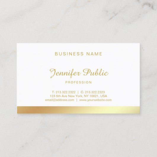 Manuscript kalligrafie Handgeschreven Gold Elegant Visitekaartje (Achterkant)