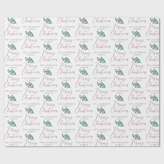 Manuscript kalligrafie Vroegere Familienaam van de Cadeaupapier (Vlak)