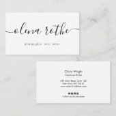 Manuscript kalligrafie, Witte Moderne Professionel Visitekaartje (Voorkant / Achterkant)