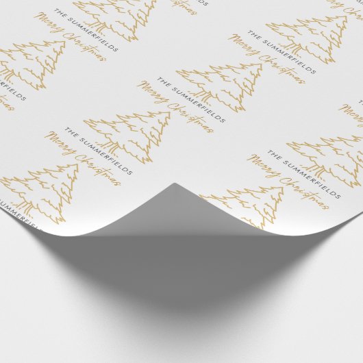 Manuscript kerstboomfamilie naam cadeaupapier (Hoek)