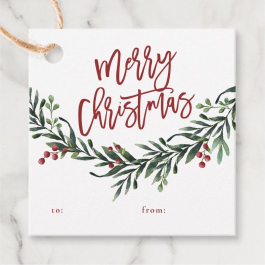 Manuscript kwaadwillige kerstbranche met cadeautje bedankjes labels (Voorkant)