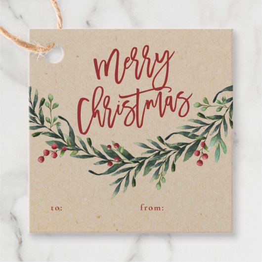 Manuscript kwaadwillige kerstbranche met cadeautje bedankjes labels (Voorkant)