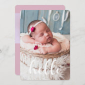 Manuscript Lettering Baby geboorteaankondigingen Aankondiging (Voorkant / Achterkant)