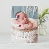 Manuscript Lettering Baby geboorteaankondigingen Aankondiging (Staand voorkant)