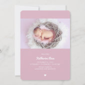 Manuscript Lettering Baby geboorteaankondigingen Aankondiging (Achterkant)