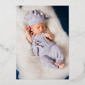 Manuscript Lettering Baby geboorteaankondigingen Folie Uitnodiging (Voorkant)