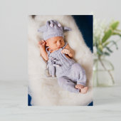 Manuscript Lettering Baby geboorteaankondigingen Folie Uitnodiging (Staand Voorkant)