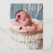 Manuscript Lettering Baby geboorteaankondigingen Folie Uitnodiging (Voorkant)