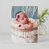 Manuscript Lettering Baby geboorteaankondigingen Folie Uitnodiging (Staand Voorkant)