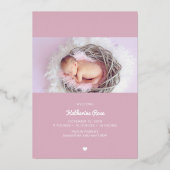 Manuscript Lettering Baby geboorteaankondigingen Folie Uitnodiging (Achterkant)