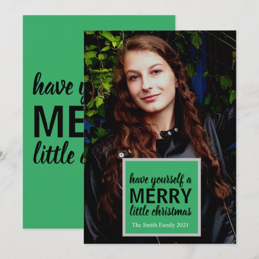 Manuscript Little Merry Kerstry Feestdagenkaart (Voorkant / Achterkant)