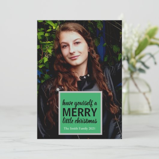 Manuscript Little Merry Kerstry Feestdagenkaart (Staand voorkant)