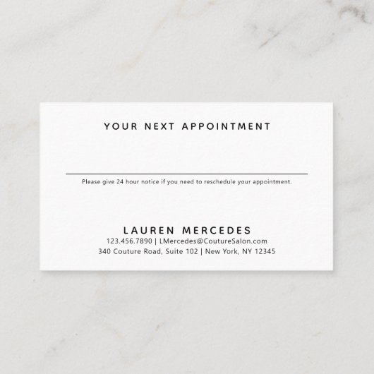 Manuscript Logo Hairdresser Business Appointment C Afsprakenkaartje (Achterkant)