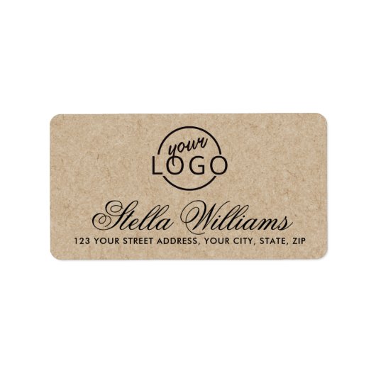 manuscript logo Kraft kijkt terugkeeradres Etiket (Voorkant)