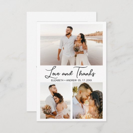 Manuscript Love and Bedankt Elegant Photo Collage (Voorkant / Achterkant)