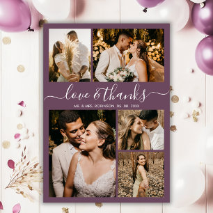 Manuscript Love and Bedankt Mauve Photo Collage We