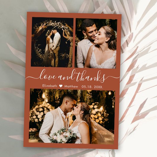 Manuscript Love and Bedankt Terracotta Wedding