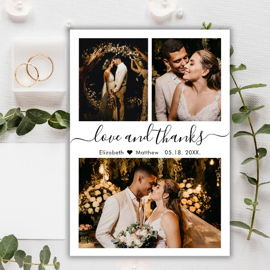 Manuscript Love and Bedankt Wedding 3 Photo Collag