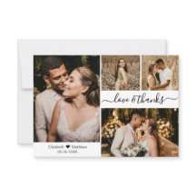 Manuscript Love and Bedankt Wedding 4 Photo Collag