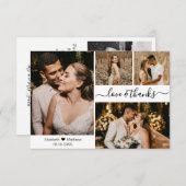 Manuscript Love and Bedankt Wedding 4 Photo Collag (Voorkant / Achterkant)