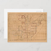  Manuscript Map van de Verenigde Staten (1820) Briefkaart (Voorkant / Achterkant)