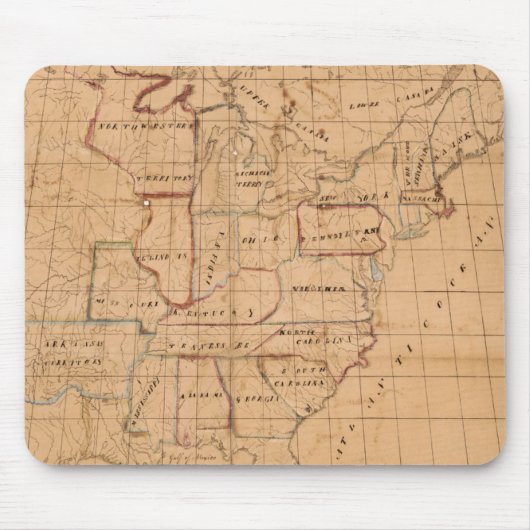  Manuscript Map van de Verenigde Staten (1820) Muismat (Voorkant)