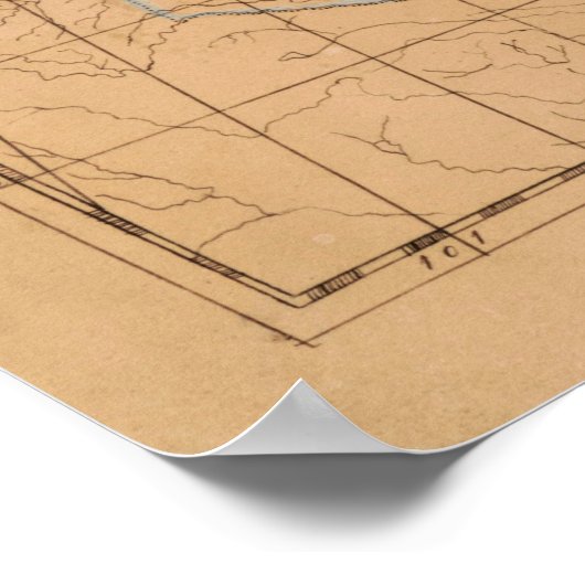  Manuscript Map van de Verenigde Staten (1820) Poster (Hoek)