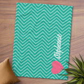 Manuscript Meisjes Roze Heart en Trendy Chevrons Fleece Deken