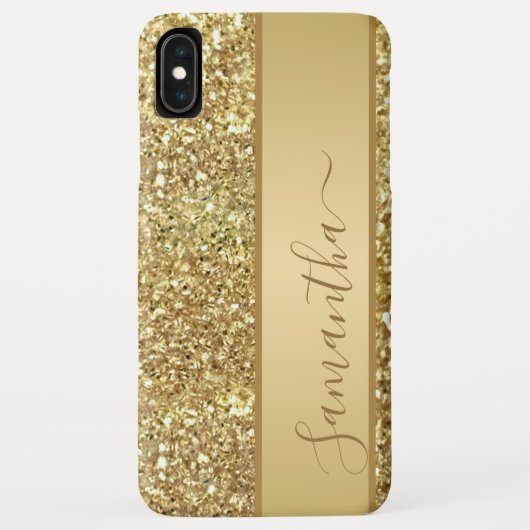 Manuscript meisjesGlam Gold Glitter Monogram Case-Mate iPhone Case (Achterkant)