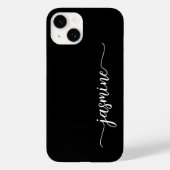 Manuscript meisjesminimalistische zwarte monogram Case-Mate iPhone case (Achterkant)