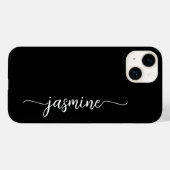 Manuscript meisjesminimalistische zwarte monogram Case-Mate iPhone case (Achterkant (horizontaal))