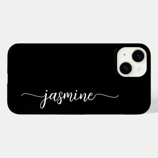 Manuscript meisjesminimalistische zwarte monogram Case-Mate iPhone case (Achterkant (horizontaal))