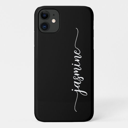 Manuscript meisjesminimalistische zwarte monogram Case-Mate iPhone case (Achterkant)