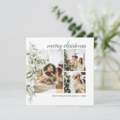 Manuscript Merry kerstBerry Photo Holiday Kaart (Staand voorkant)